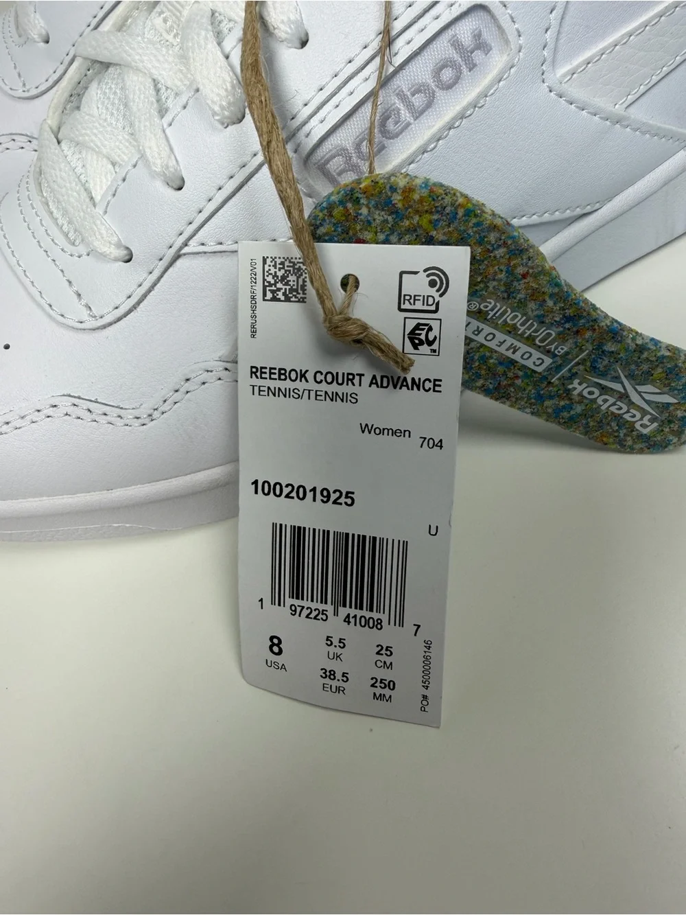 NWT Reebok‎ Classic Court Advance | White Sneakers Women’s Size 8